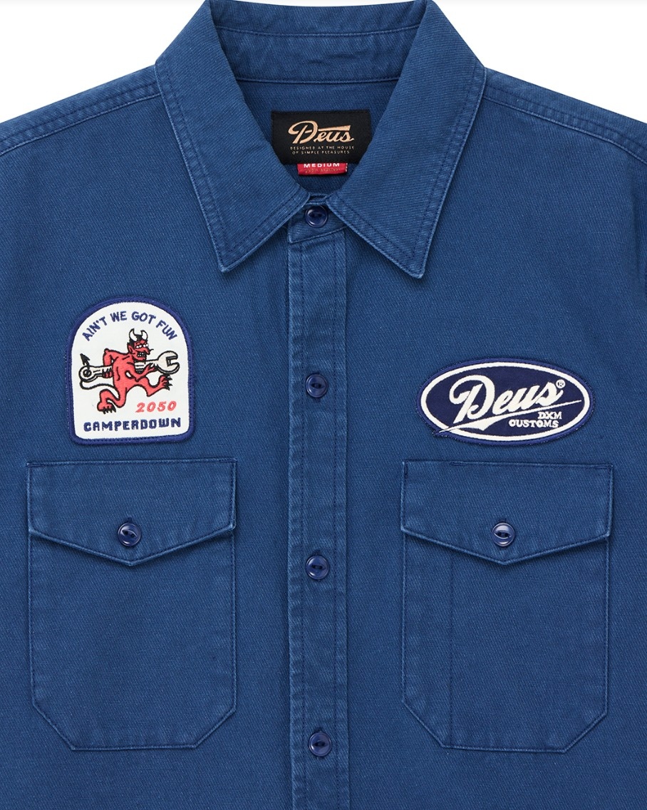 DEUS NOMAND SHIRT MECHANIC Größe: M Farbe: BLUE