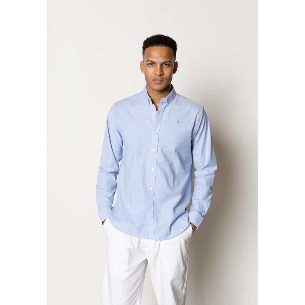 CLEANCUT COPENHAGEN Oxford Stretch Plain L/S L.Blue Größe: M Farbe: L.Blue