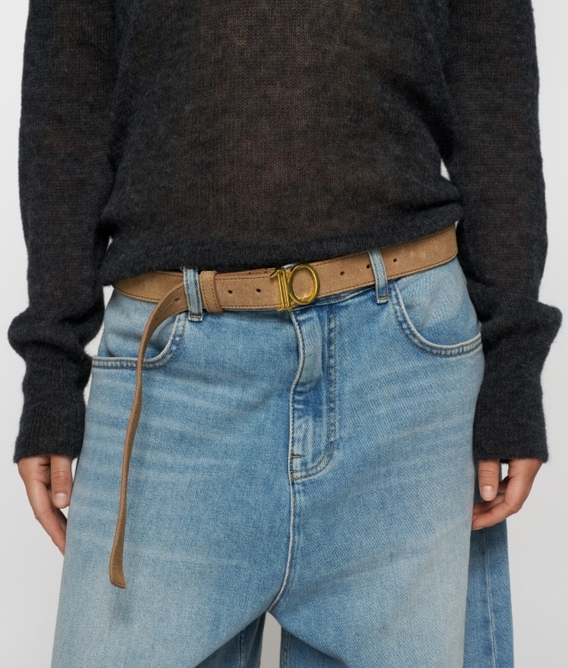 10DAYS MONOGRAM BELT SUEDE