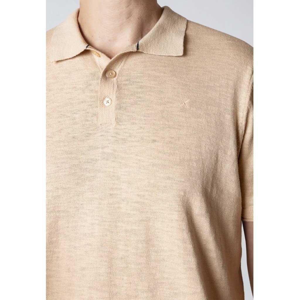 CLEANCUT COPENHAGEN THOMAS  KNITTED POLO Größe: L Farbe: ECRU
