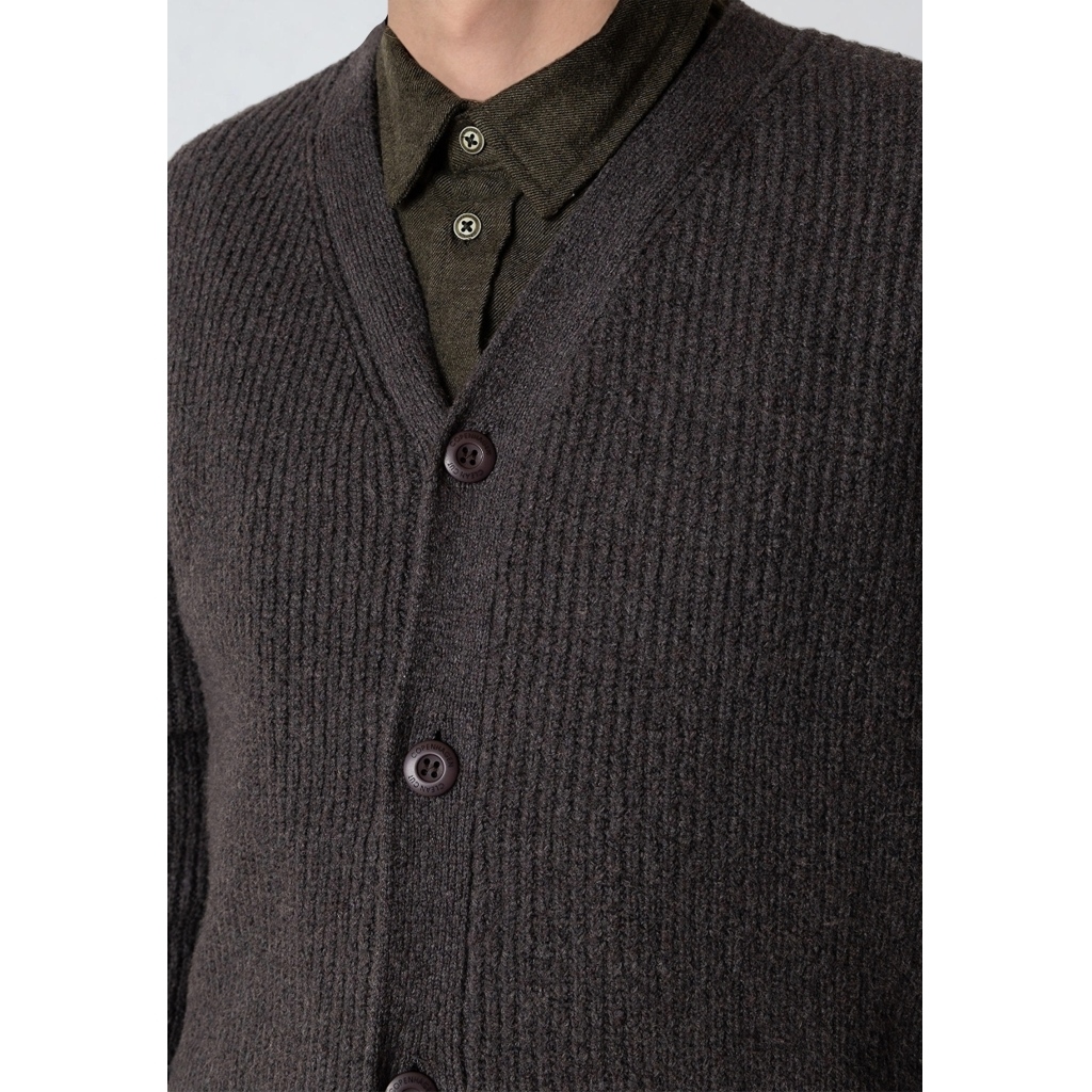 CLEANCUT COPENHAGEN Brooks Cardigan Taube Brown Melange Größe: L Farbe: T. Brown
