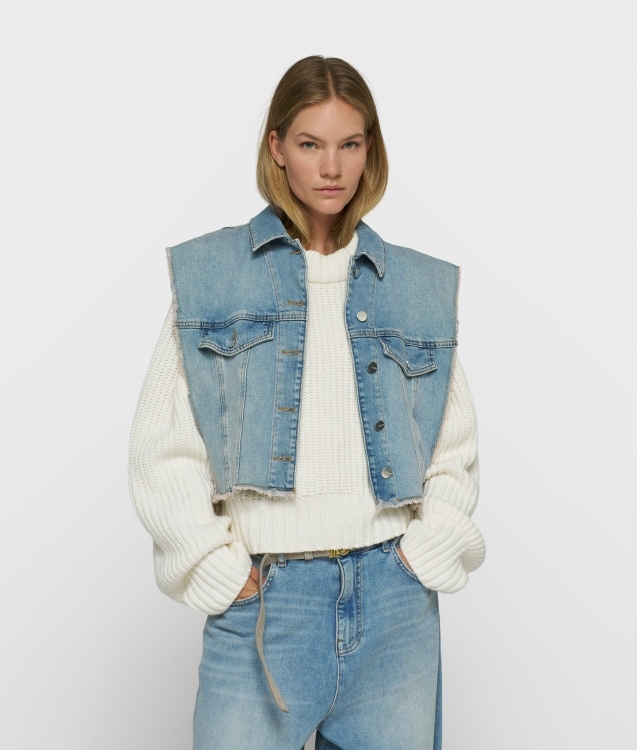 10DAYS CROPPED DENIM GILET Größe: XS Farbe: BLUE D.
