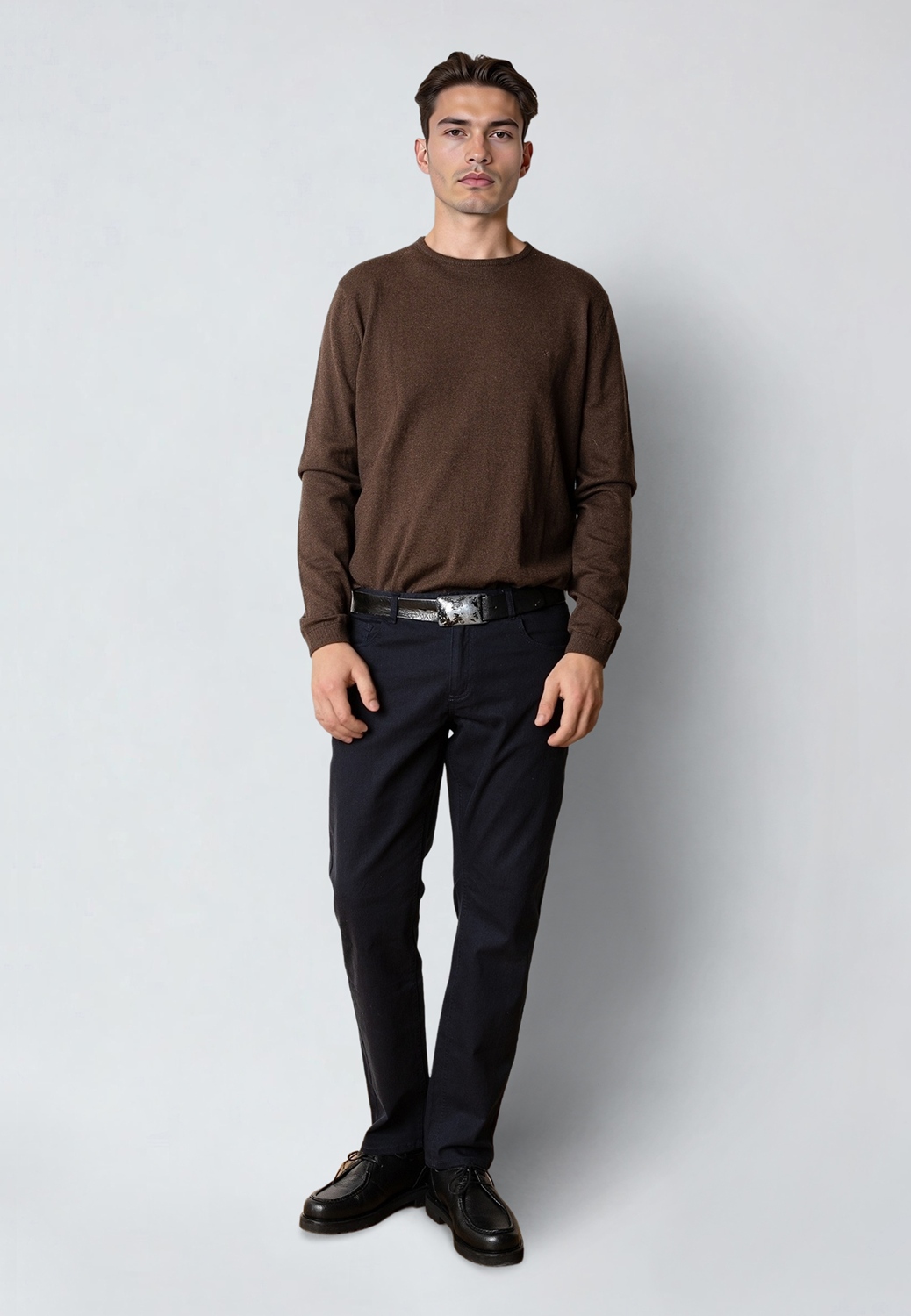 CLEANCUT COPENHAGEN CLAUDE CREWNECK KNIT Größe: XL Farbe: BROWN