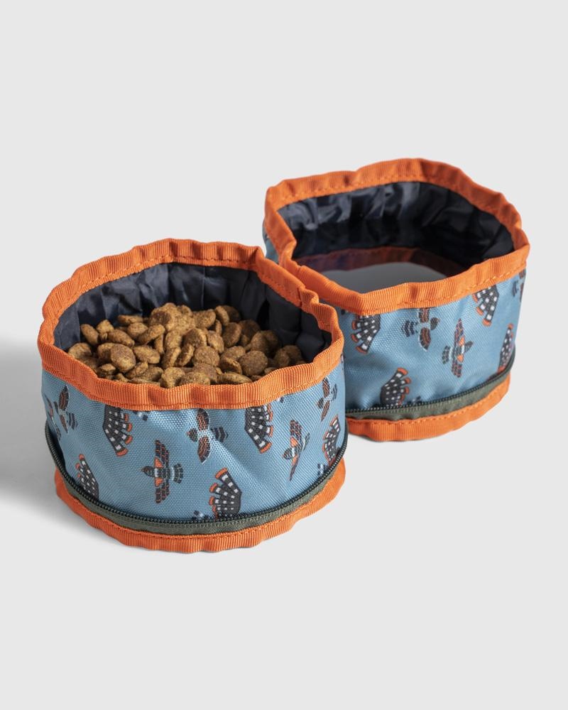 UNITED BY BLUE COLLAPSIBLE DOUBLE DOG BOWL