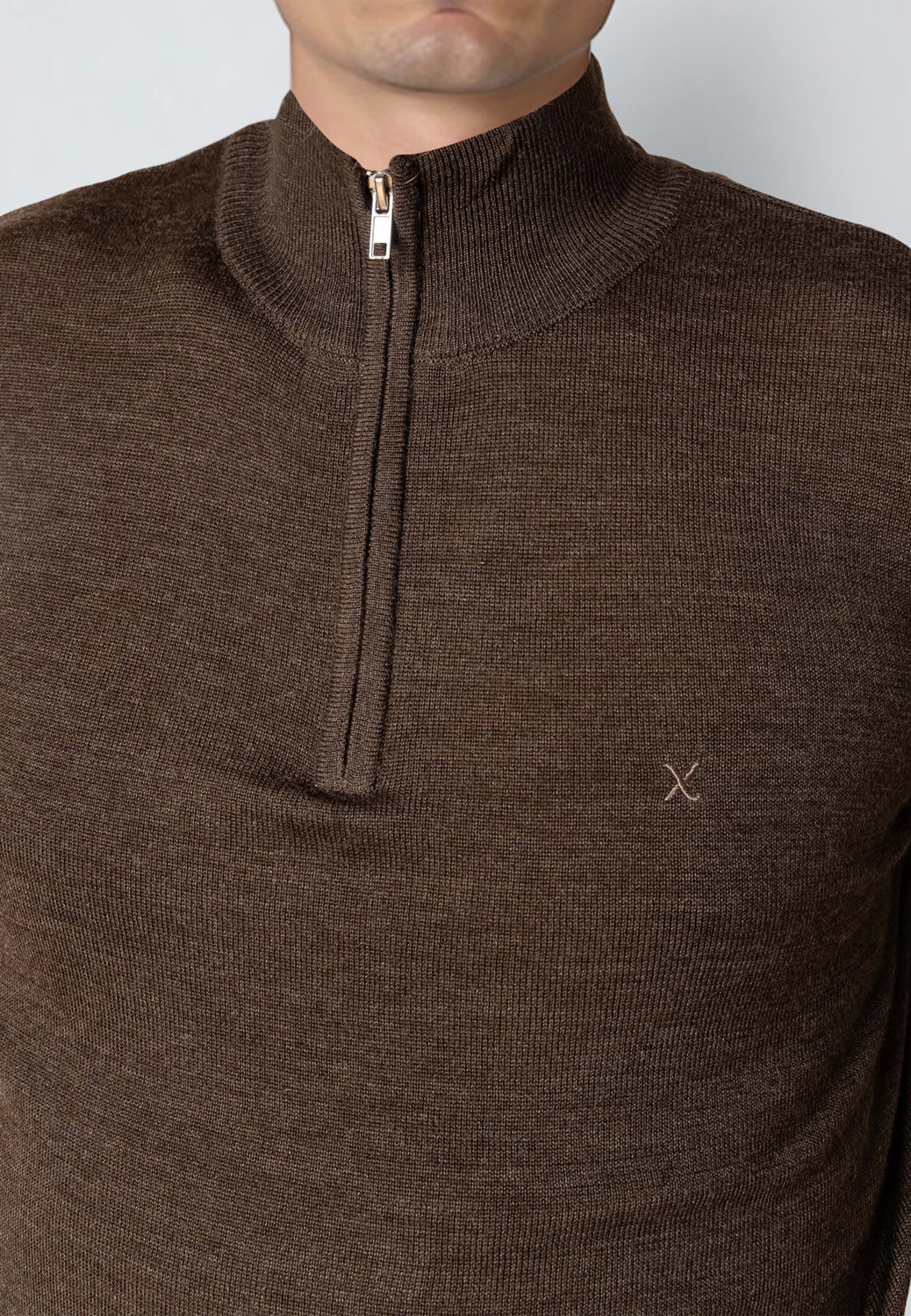 CLEANCUT COPENHAGEN MERINO HALF ZIP Größe: XL Farbe: BROWN
