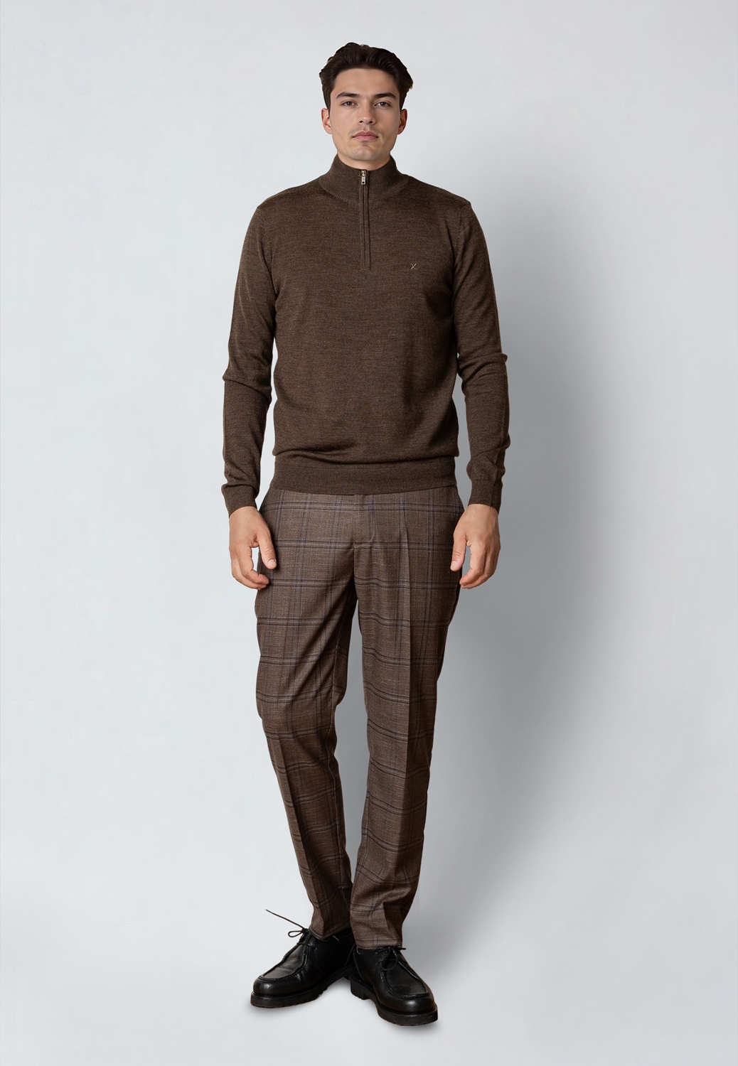 CLEANCUT COPENHAGEN MERINO HALF ZIP Größe: XL Farbe: BROWN