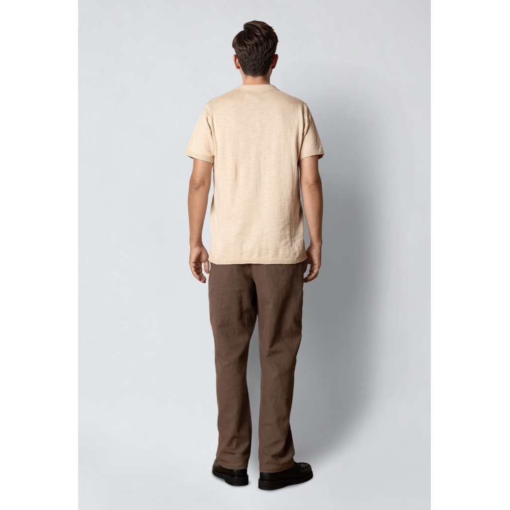 CLEANCUT COPENHAGEN THOMAS  KNITTED POLO Größe: L Farbe: ECRU