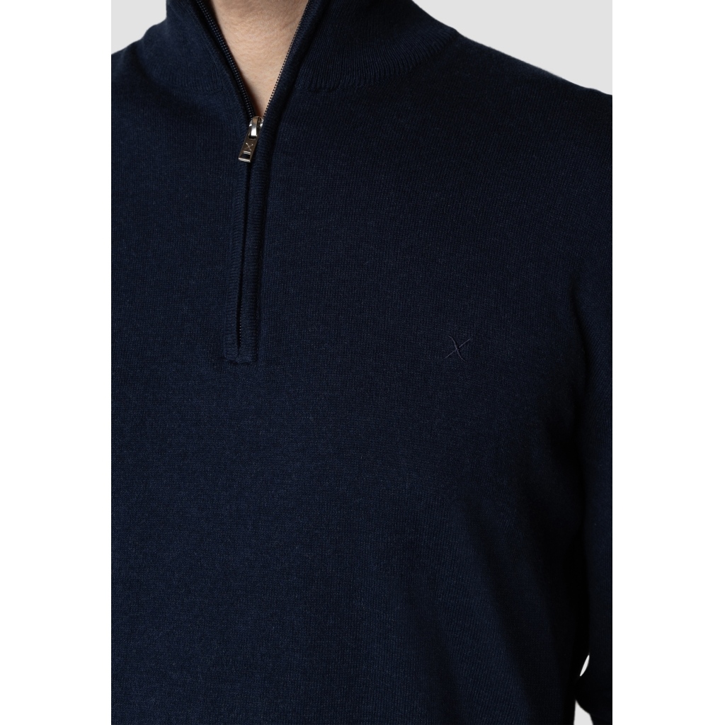 CLEANCUT COPENHAGEN CLUADE HALF ZIP KNIT Größe: L Farbe: NAVY M.