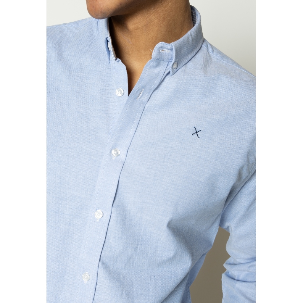 CLEANCUT COPENHAGEN Oxford Stretch Plain L/S L.Blue Größe: M Farbe: L.Blue